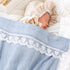 Booulfi Baby Blankets Neutral Knitted Blue Cotton Blue Baby Blanket Stroller Lace Border Crochet Winter Crib Baby