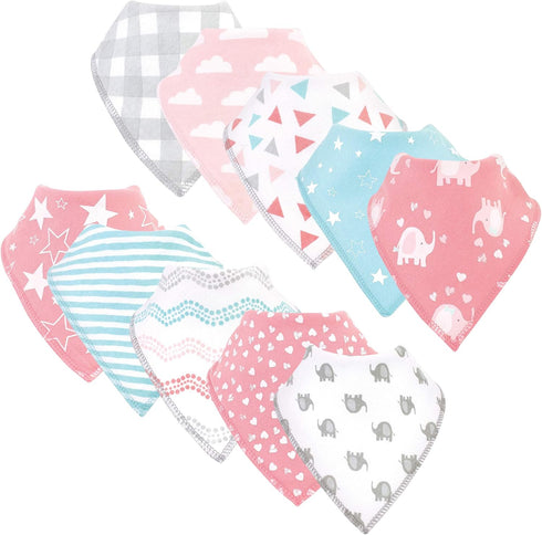 Luvable Friends Unisex Baby Cotton Bandana Bibs