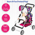 Set fash n kolor Twin Baby Doll Stroller - Pretend Play Baby Stroller for Dolls - Toy Stroller with Storage Basket