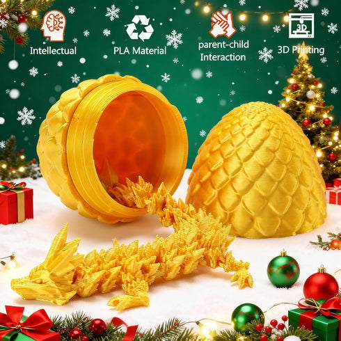 KZPPZ 4PCS 3D Printed Dragon Eggs with Dragon Inside, Easter Basket Stuffers for Teens, Easter Gifts for Kids, Easter