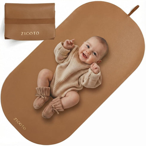 Beautiful Baby Diaper Changing Mat Made of Vegan Leather - Soft and