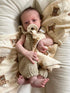 Cozy Ali+Oli Teddy Bear Swaddle & Burp Cloth Bundle Soft & Baby Essentials, Soft Rayon Made from Bamboo and Organic