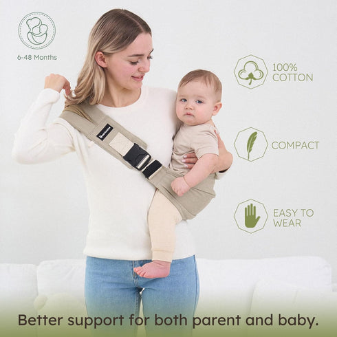 6-48 (16-44 lbs), AUYEAZGO Toddler Sling Carrier - Premium Cotton, Expandable & Ergonomic, One Size Fits All, Ideal