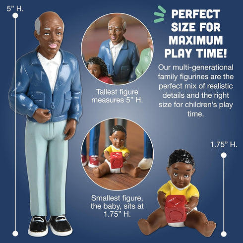 Cre8tive Minds Set 3+, Set 8 Creative Minds Marvel Education African American Family Toy Figure for Kids Ages