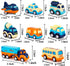 9 Pack Cars Toys for Toddlers 2-5 Years, Big Transport Truck with 8 Small Pull Back Trucks, Carrier Truck with Sound