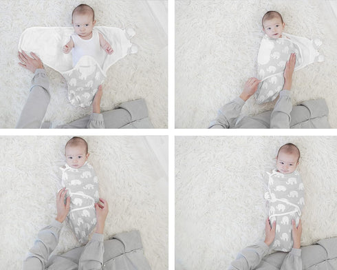 BaeBae Goods Set 4, (3-6 Swaddle Blanket, Adjustable Infant Baby Swaddling Wrap of Baby Swaddling Wrap Blankets