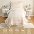 Set 4-Piece Set Set Toddler Bedding for Girls Beige Boho Tufted Toddler Comforter Jacquard Tufts Ruffle Fringe