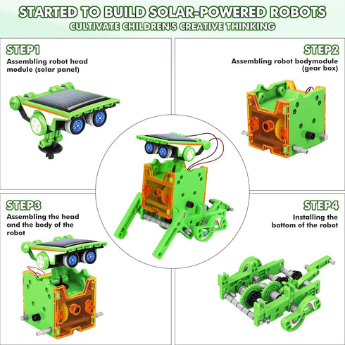 13-in-1 8-12, Set 8 9 10 11 12 STEM Education Solar Power Robots Toys for Boys Age Educational Toy Science Kits