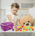 Click N' Play Grocery Cart & Pretend Food Set for Kids, 32pcs Plastic Fruits & Vegetables + Shopping Cart