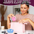 2Pcs Talcum Powder Brush with Holder, Dusting Powder with Puff for Women, Pink and Blue Colors, Easy to Clean