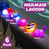 6 Pack Tub Works Mermaid Lagoon Light Up Bath Toys, | Water-Activated Light Up Toys Flash & Change Color | Easy-Grip