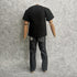 1/6 Custom Scale Clothes T-Shirt + Jean Trousers for 12" Male Action Figure Doll Clothes Toy in Black