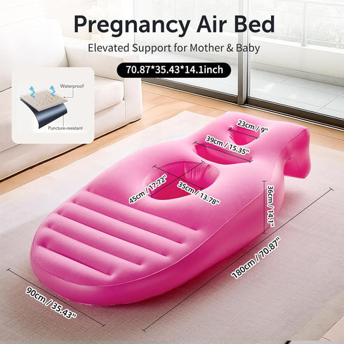 Inflatable Pregnancy Pillow, Full Body Pregnancy Mattress with Hole for Belly Chest/Head, Pregnancy Pillows for Prone