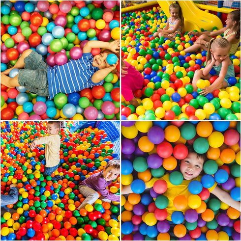 Ball Pit Balls Phthalate Free BPA Free Crush Proof Plastic - 7 Bright Colors in Reusable Play Toys for Kids with