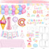 1st 150 Kriyokiaa Birthday Decorations for Girl Pcs Sweet One Birthday Party Decorations with Balloon Garland