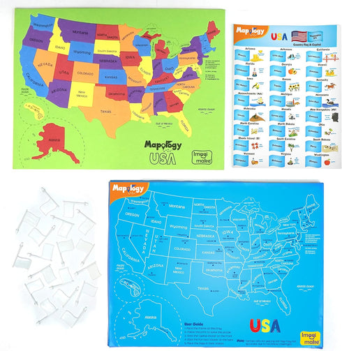 Imagimake Mapology USA Map with Capitals, Learning States and Capitals, Educational Toys for Ages 5-13