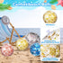 Lewtemi 12 Pcs Inflatable Glitter Beach Balls, Clear Confetti Jumbo Pool Toys for Outdoor Party Decorations