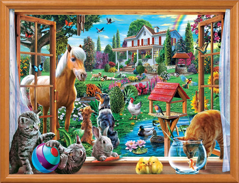 MasterPieces 400 Piece Jigsaw Puzzle for Adults, Family, or Youth - Peeking Through, 18"x24"