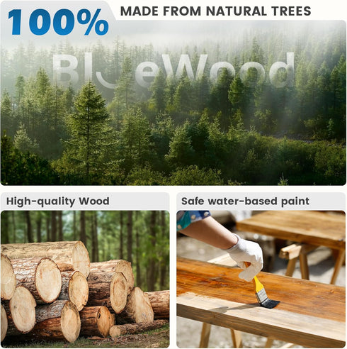 BlueWood Wooden Wall Busy Board Panels, Toddler Learning Activity Center, Montessori Philosophy Sensory, Educational
