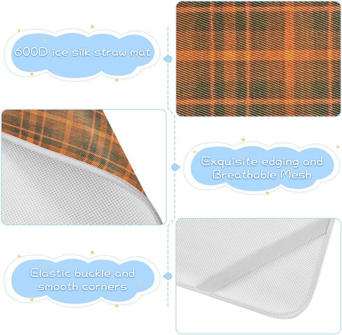 SyXIOP 28" 52" Vintage Buffalo Plaid Checked Wine Red Cooling Baby Waterproof Crib Mattress Cover x Breathable Pads