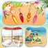 Bucherry 36 Pcs Beach Favors Keychain Gifts Set, Wooden Surfboard, Slippers, Sea Turtle, Coconut Tree Keychains (Flower)