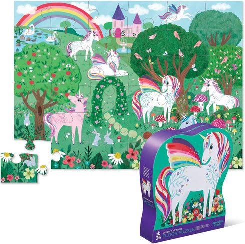 Crocodile Creek Unicorn Dreams 36-Piece Jigsaw Floor Puzzle - Fun Floor Puzzles for Kids Ages 3-5 - Heavy-Duty Box