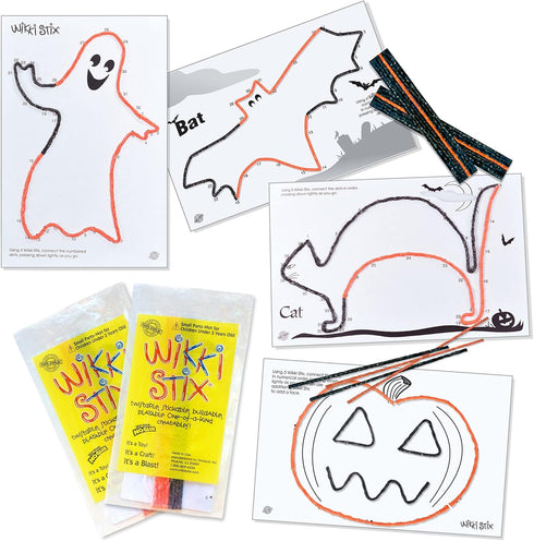 Wikki Stix Trick or Treat Fun Paks, Non-Candy Halloween Treat, Pak of 50, Made in the USA
