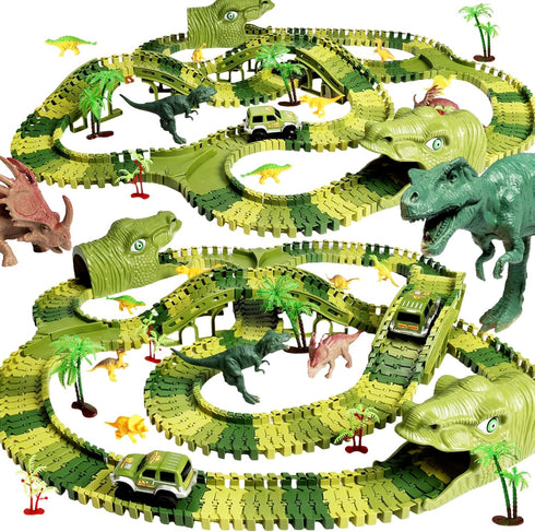 great dachong Dinosaur Track Toys, 266 PCS Dinosaur Toys for Kids 3-5 Create A