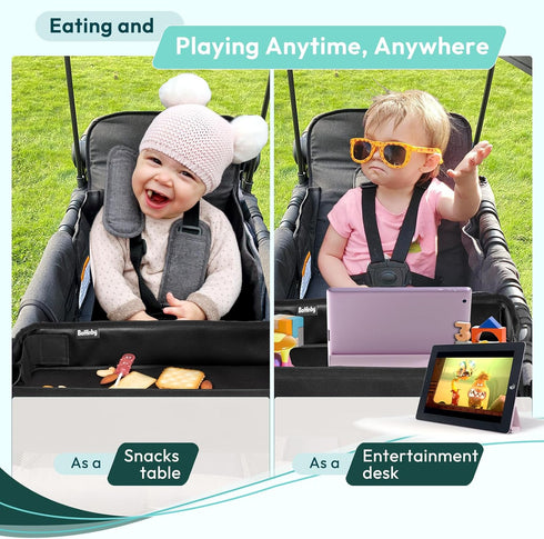 Double Sided Stroller Tray - Fits for Wonderfold Wagon, Kids Snacks & Activities, Easy to Use and Clean