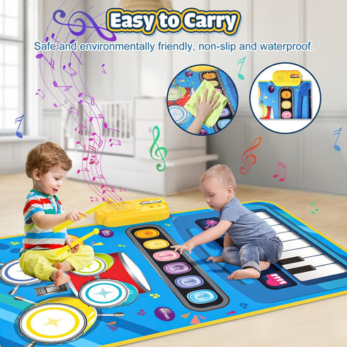 1 2 1 1-3, 12-18 1 2 3 Baby Toys for Year Old Boy Girl, in Musical Piano & Drum Mat for Toddlers Early Education Baby