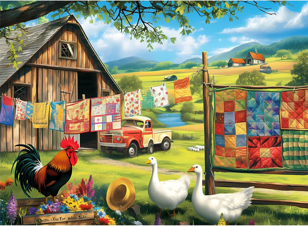 500 Pieces Puzzles for Adults - Jigsaw Puzzle Chicken Duck Farm Gift for Family Activity Games, 20.5 x 15 Inch