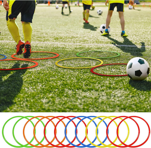 Libima Obstacle Course Ring Set, 12 Pcs Large Exercise Hoops for Gymnastics Practice & Educational Activities