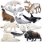 Toymany 12PCS 4-7" Large Polar Animals Figurines, Plastic Arctic Animal Toy Preschool