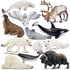 Toymany 12PCS 4-7" Large Polar Animals Figurines, Plastic Arctic Animal Toy Preschool