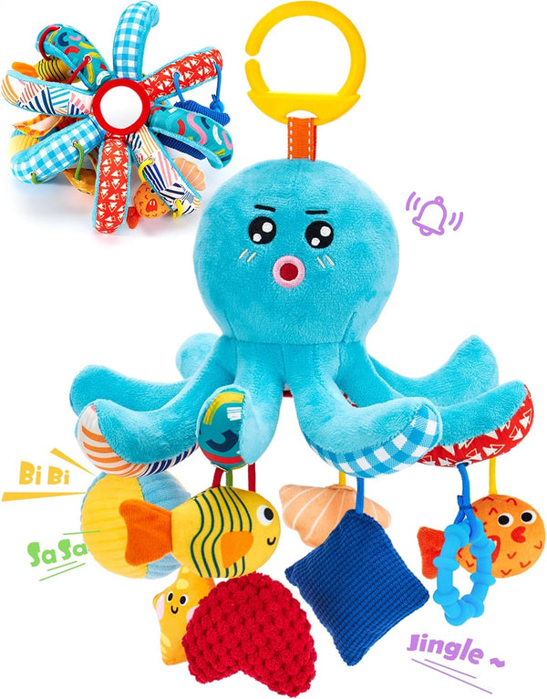 hahaland Baby Toys 0-6 Months - Car Seat Toys Octopus Toy with
