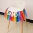 1st WAOUH Rainbow Banner for Birthday - Highchair Banner for First Birthday Decoration, Cake Smash Photo Prop, Tulle