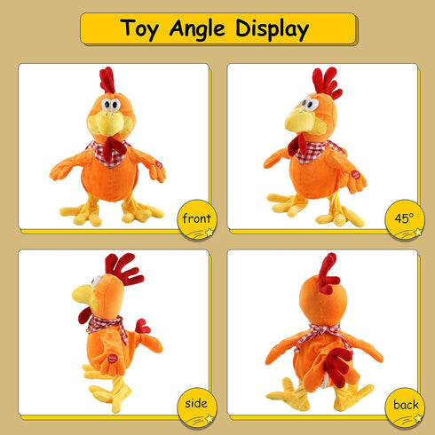 15" Houwsbaby Electronic Squawking Chicken Toy, Easter Chicken Stuffed Animal Interactive Musical Walking Singing