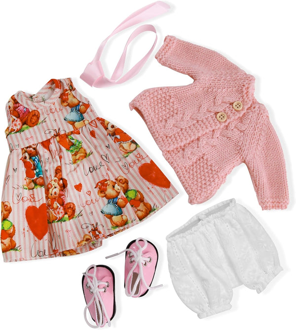 Handmade Waldorf Doll Clothes 12 Inch Clothing Set, Pretty Box Girl Christmas Birthday Present - Autumn's Accessories
