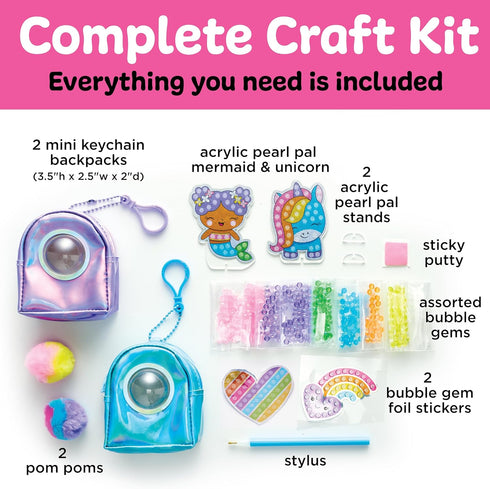 Backpack 6+) Creativity for Kids Bubble Gems Keychains - DIY Diamond Art Kits for Kids, Unicorn Toys for Girls, Gem Art