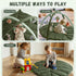 5 Tummy Baby Play Gym with Mat Leaf Shaped, Baby Play Mat with Hanging Toys Time Mat, Baby Gym Activity Center
