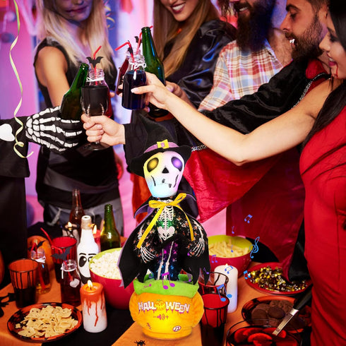 Emoin Halloween Skeleton Dancing Cactus - Mimicking Toy, Talking Skull Cactus Repeats What You Say, Halloween Decor