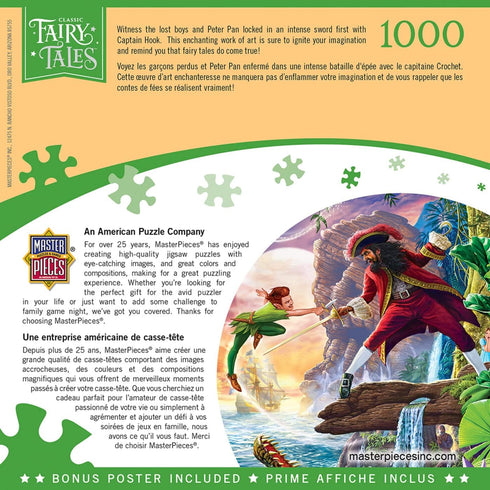 MasterPieces 1000 Piece Jigsaw Puzzle - Peter Pan for Adults, Family, or Youth, 19.25"x26.75"