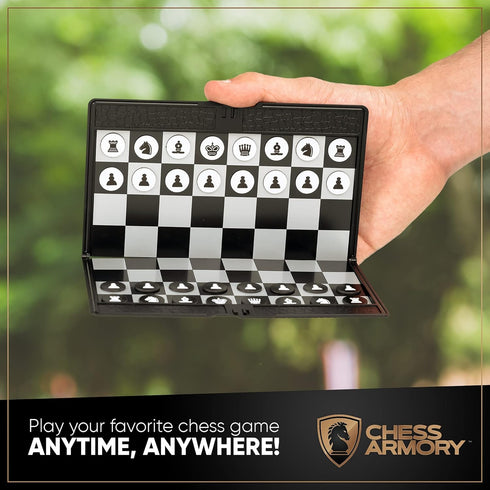 Pocket Chess Set by Chess Armory - Portable Mini Chess Set for Adults and Youth, Mini Chess Board for Unforgettable
