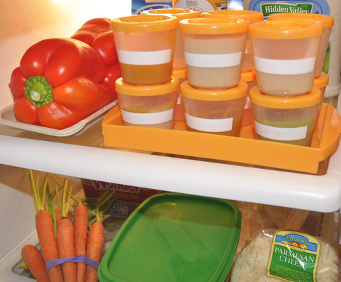 Baby Food Storage Containers with Write What You Want Lids (12 Pk) - 2oz Reusable, Leakproof Plastic Jars