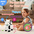 9'' Hopearl Walking Cow Interactive Electronic Pet Singing Toy Remote Control Leash Animated Musical Nodding Moo