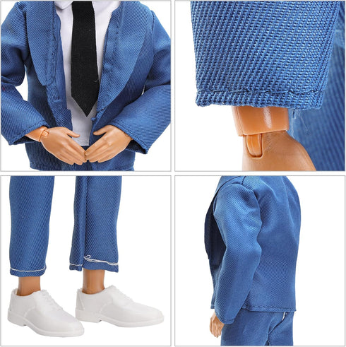 Miunana Lot 12 Items Boy Doll Clothes for 12 Inch Male Doll, 5 Sets Fashion Casual Wear with 3 Pairs of Shoes