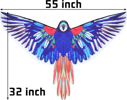 JEKOSEN Huge Parrot Kite for Kids and Adults, Easy to Fly Single Line String with Tail for Outdoor Activities