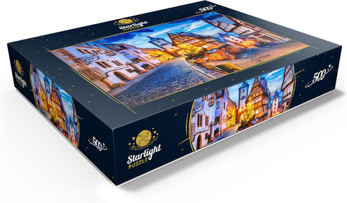 MyPuzzle Rothenburg Ob Der Tauber by Night, Romantic Road in Bavaria, Germany - 500 Piece Premium Jigsaw Puzzle
