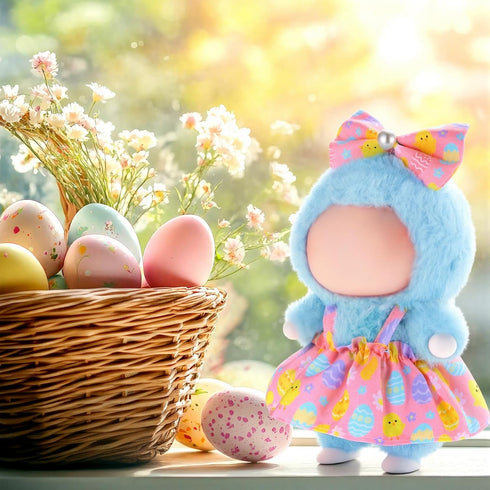 Simgoing 3 Pack 17cm Set Easter Doll Clothes Cute Pink Easter Egg Green Clover Red Heart Outfit for Valentine St.