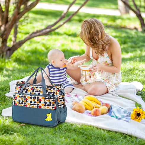 5PCS Set Moclever Diaper Bag Tote for Baby Essentials Large Baby Bags for Mom, Waterproof Maternity Bags with Bottle